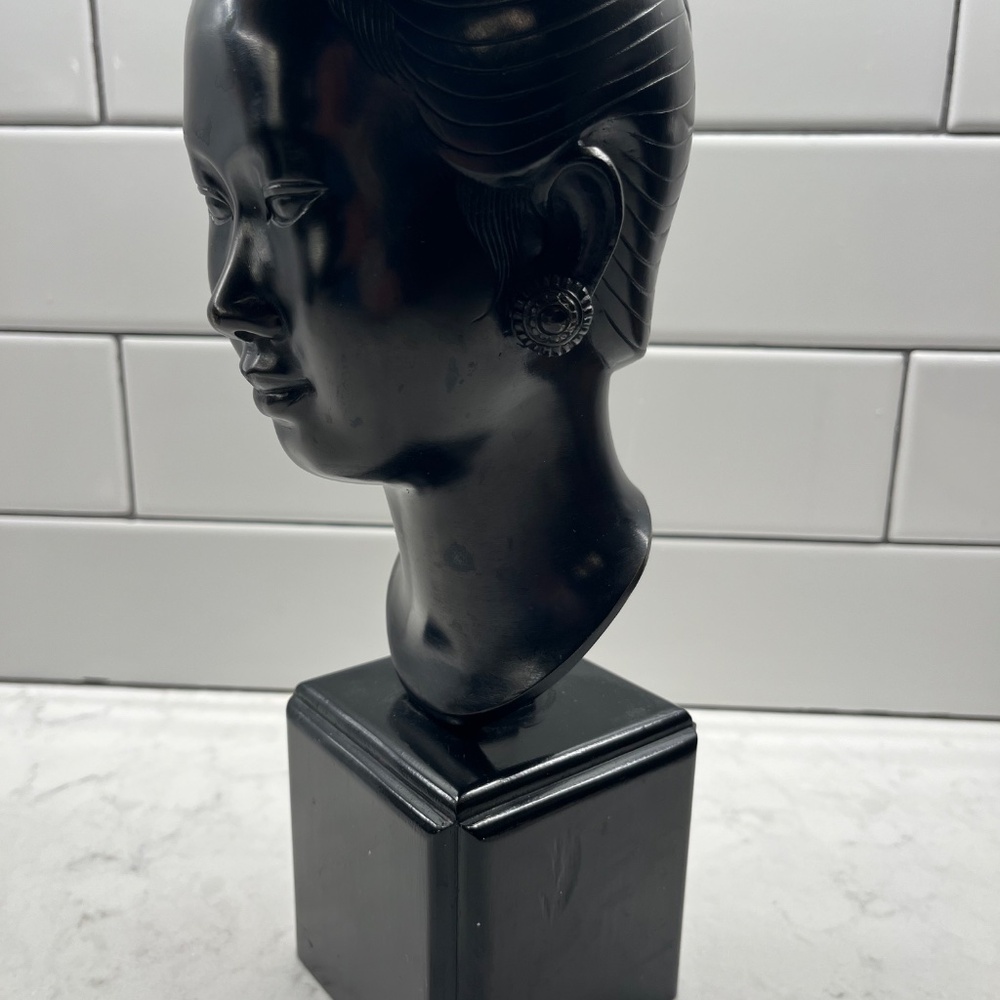 Vintage Nguyen Thanh Le Bronze Head Bust Vietnamese Asian Laotian Women
